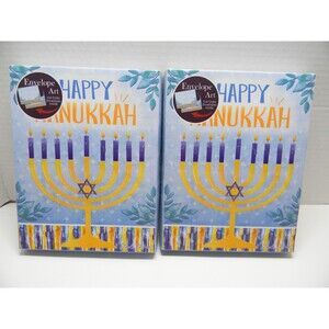 Happy Hanukkah Cards 2 Boxes 12 Cards Ea. w/ Color Envelopes NIB